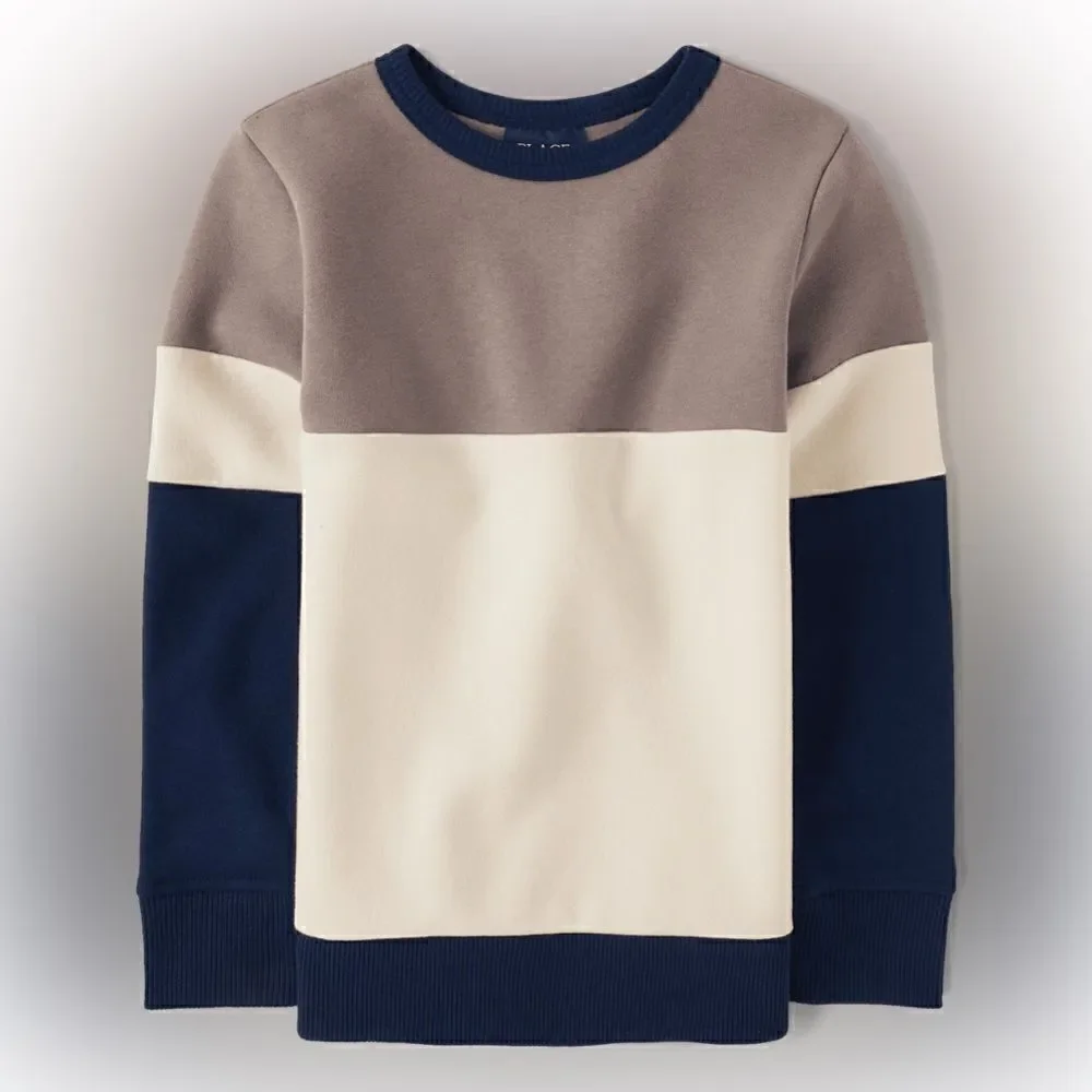 The Children’s Place Colorblock Fleece Sweatshirt Asteroid 10/12 (L) NWT IN PKG